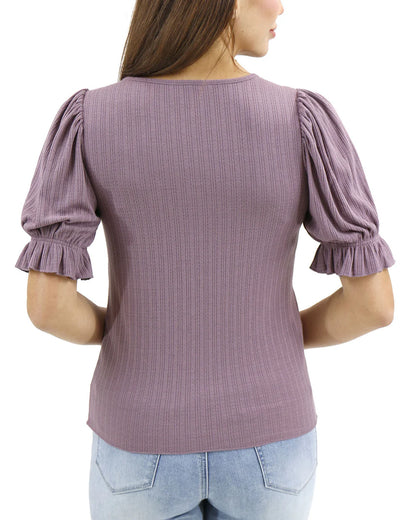 Scoop Neck Puff Sleeve Top SALE
