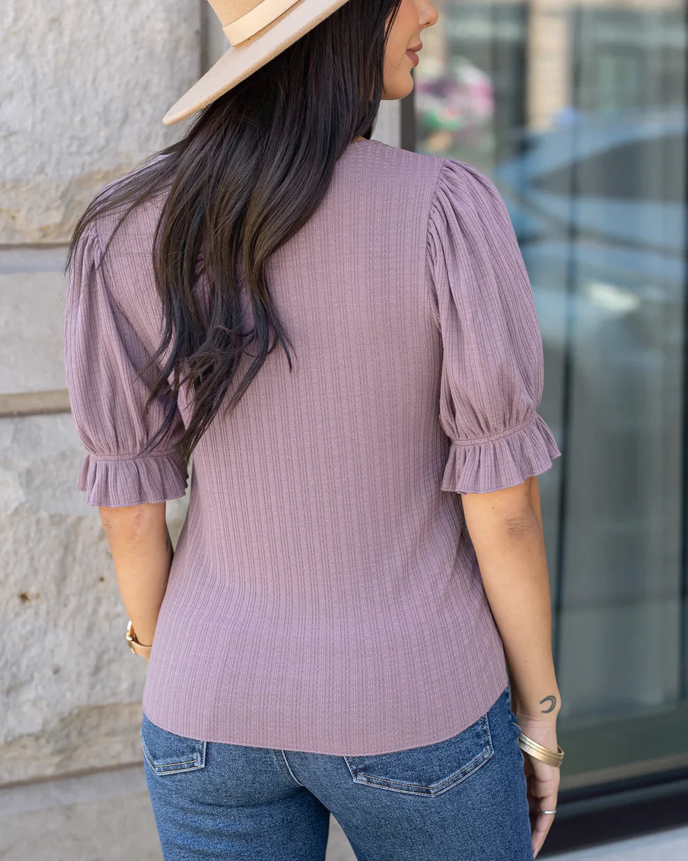 Scoop Neck Puff Sleeve Top SALE