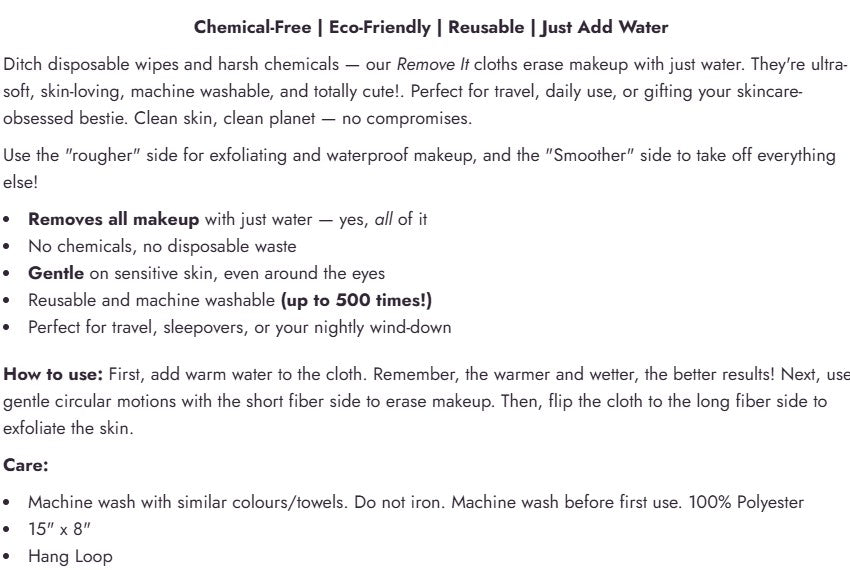 Remove-It Reusable Makeup Remover Cloth