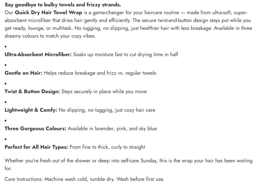 Quick Dry Hair Towel Wrap