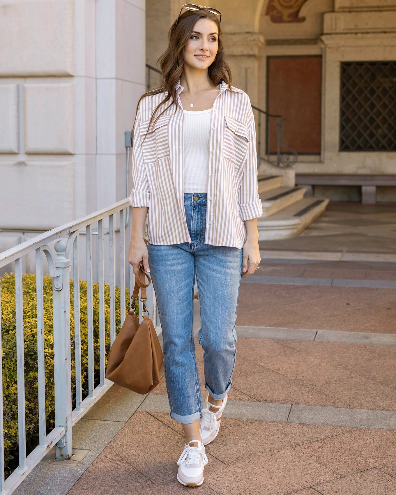 Seaside Striped Button Down Shirt