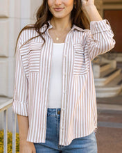 Load image into Gallery viewer, Seaside Striped Button Down Shirt
