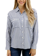 Load image into Gallery viewer, Seaside Striped Button Down Shirt
