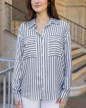 Load image into Gallery viewer, Seaside Striped Button Down Shirt
