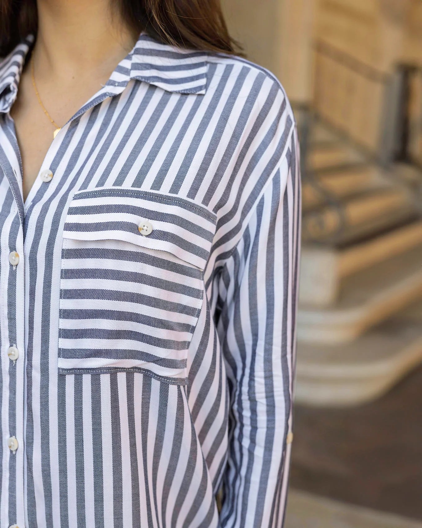 Seaside Striped Button Down Shirt