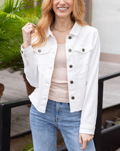 Load image into Gallery viewer, Soft Wash Denim Jacket in White
