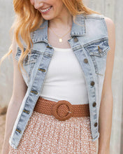Load image into Gallery viewer, Soft Wash Denim Vest in Light-Wash
