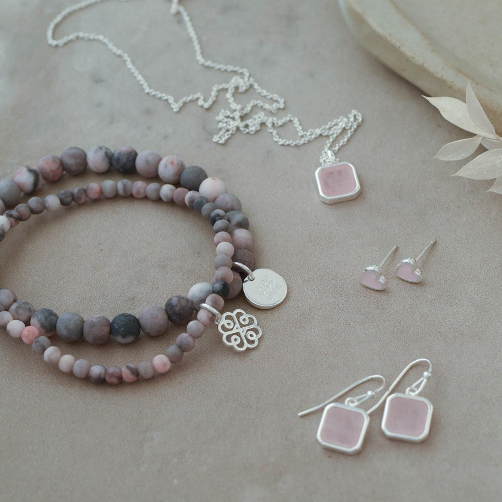 Florence Earrings - Rose Quartz