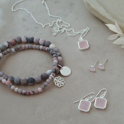 Florence Earrings - Rose Quartz