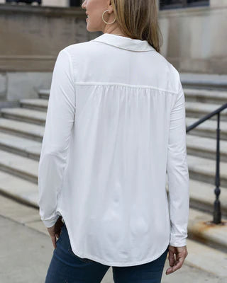 stretch-fit button up top