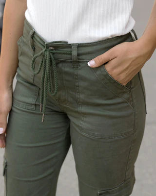 sueded twill cargo pants