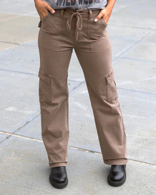 sueded twill cargo pants