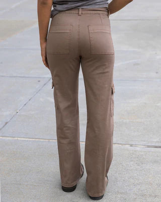 sueded twill cargo pants