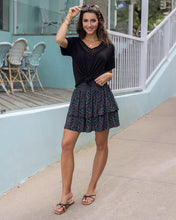 Load image into Gallery viewer, Summer Tiered Skort in Black Damask
