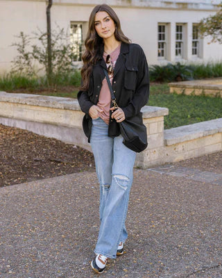 tencel lyocell utility shirt jacket