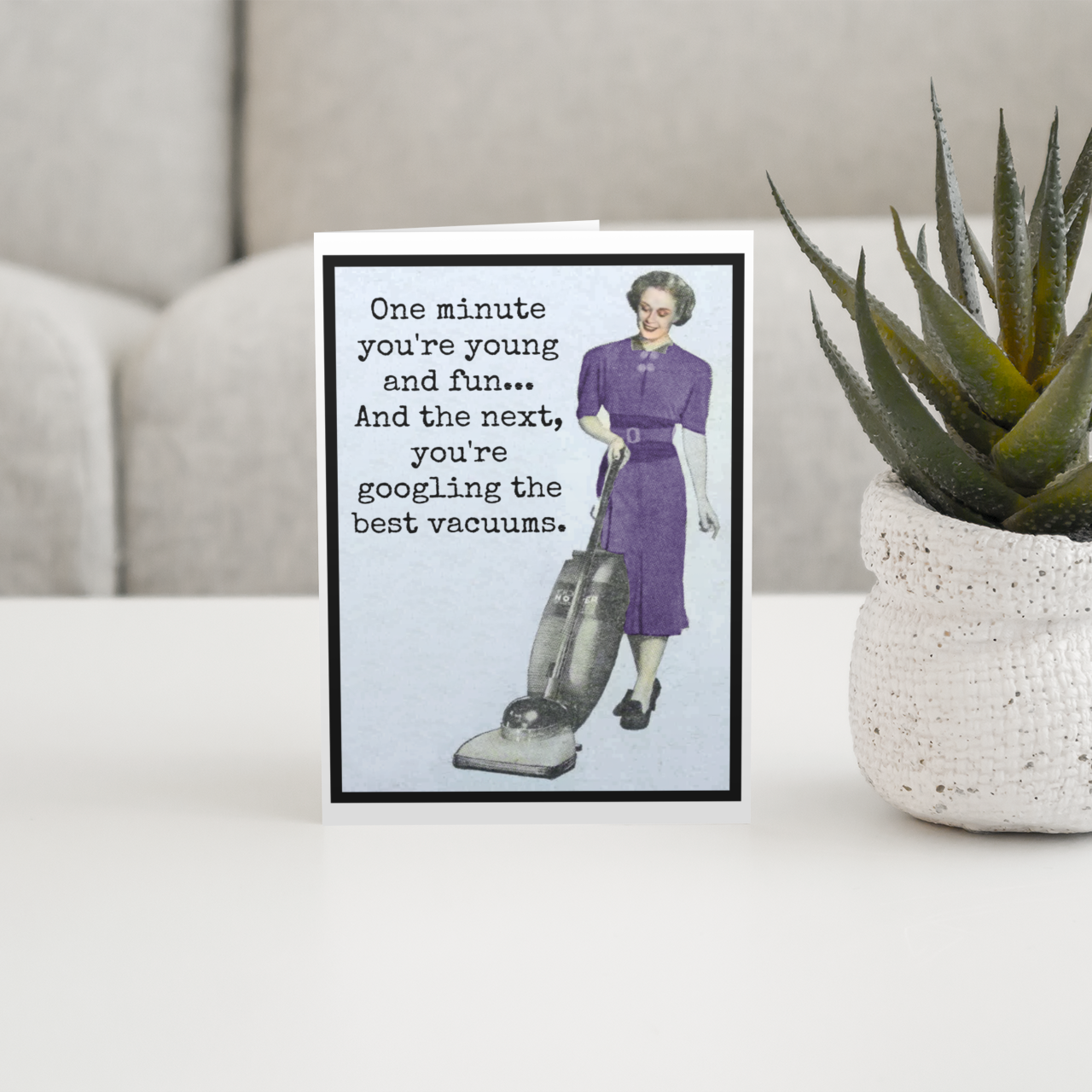 Raven's Rest Studio - Funny Card. One Minute You're Young And Fun... Googling