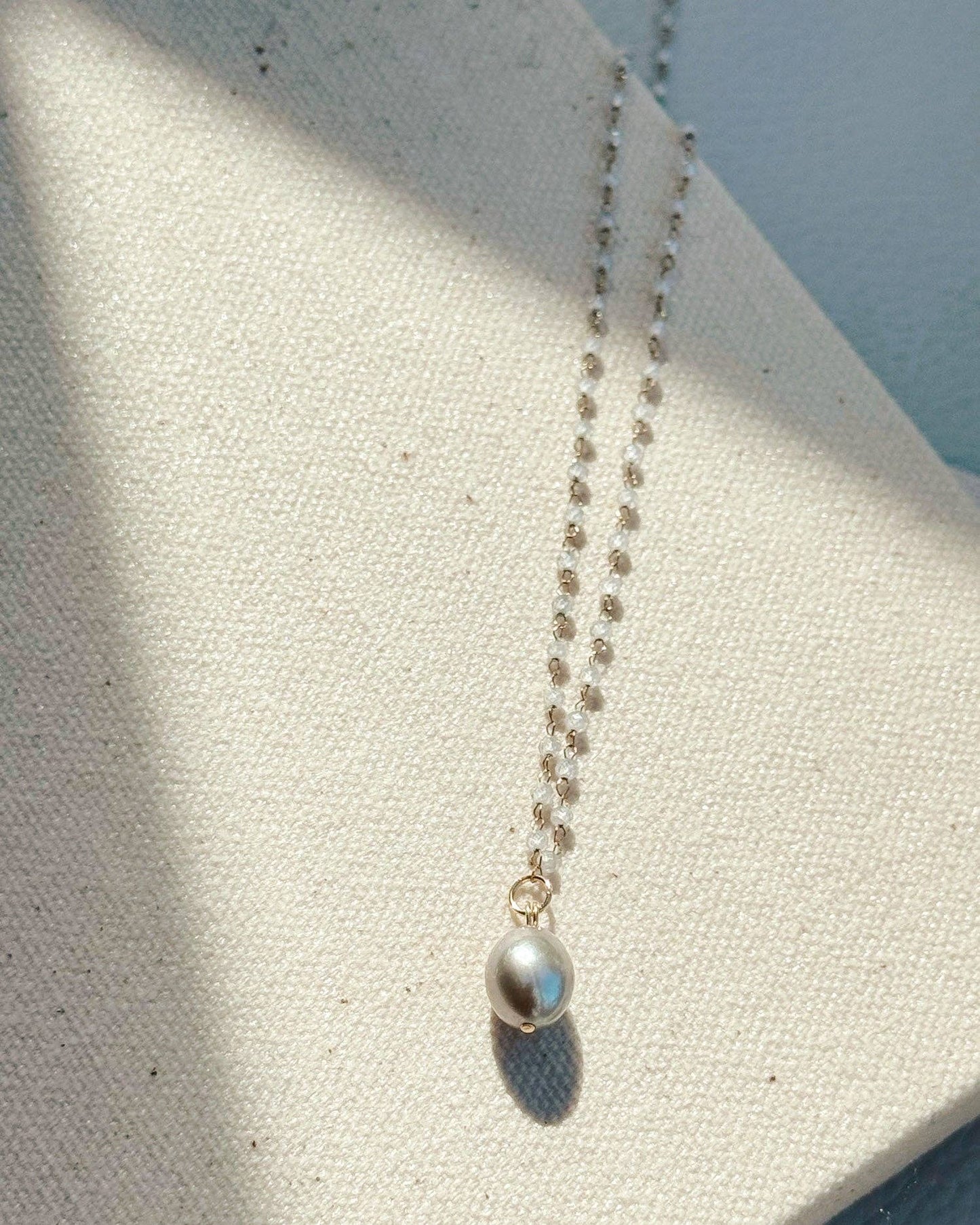 Gracie Rose Designs - Baroque Pearl Fine Crystal Link Chain Necklace