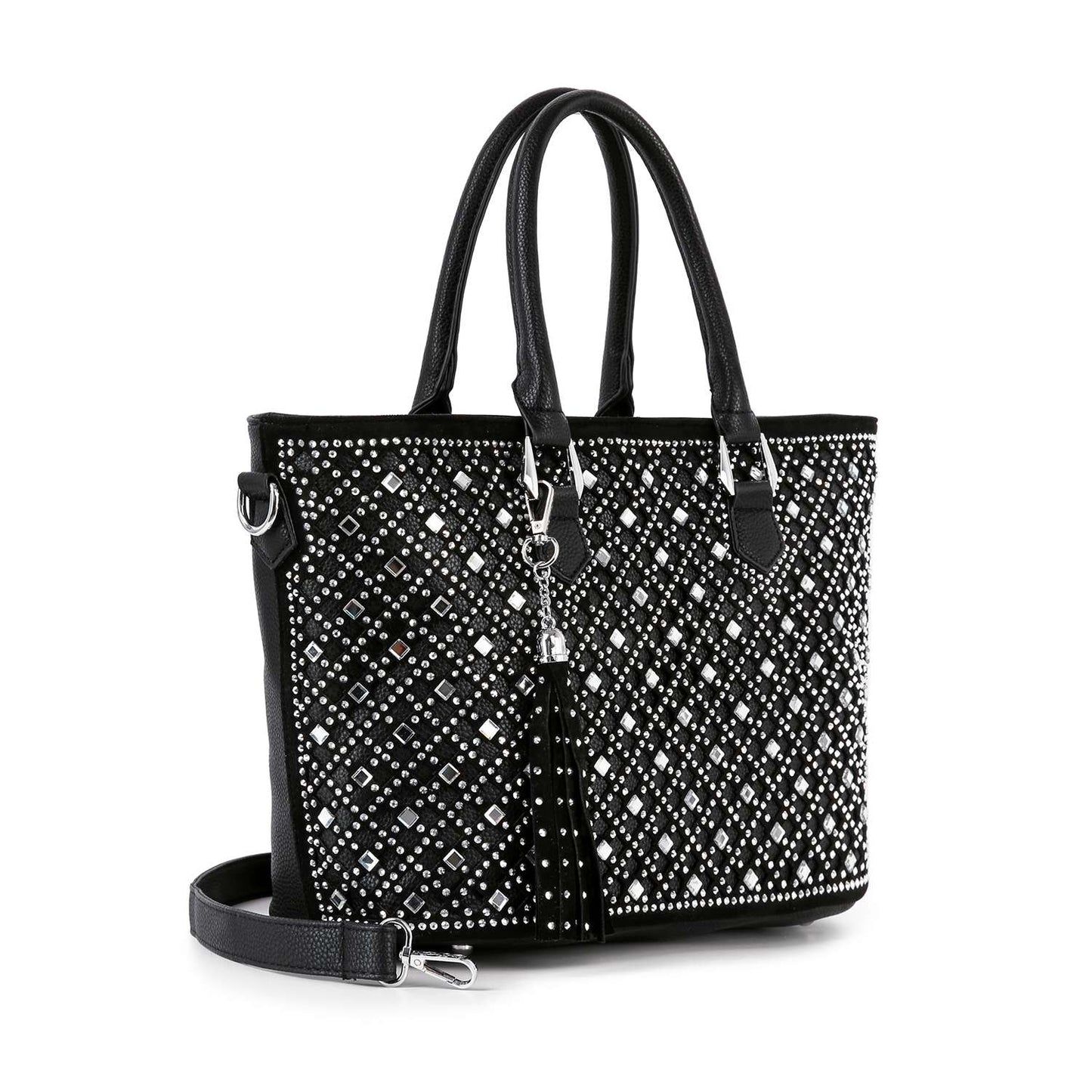 Handbag Express - Dazzling Rhinestone Shopper Style Tote
