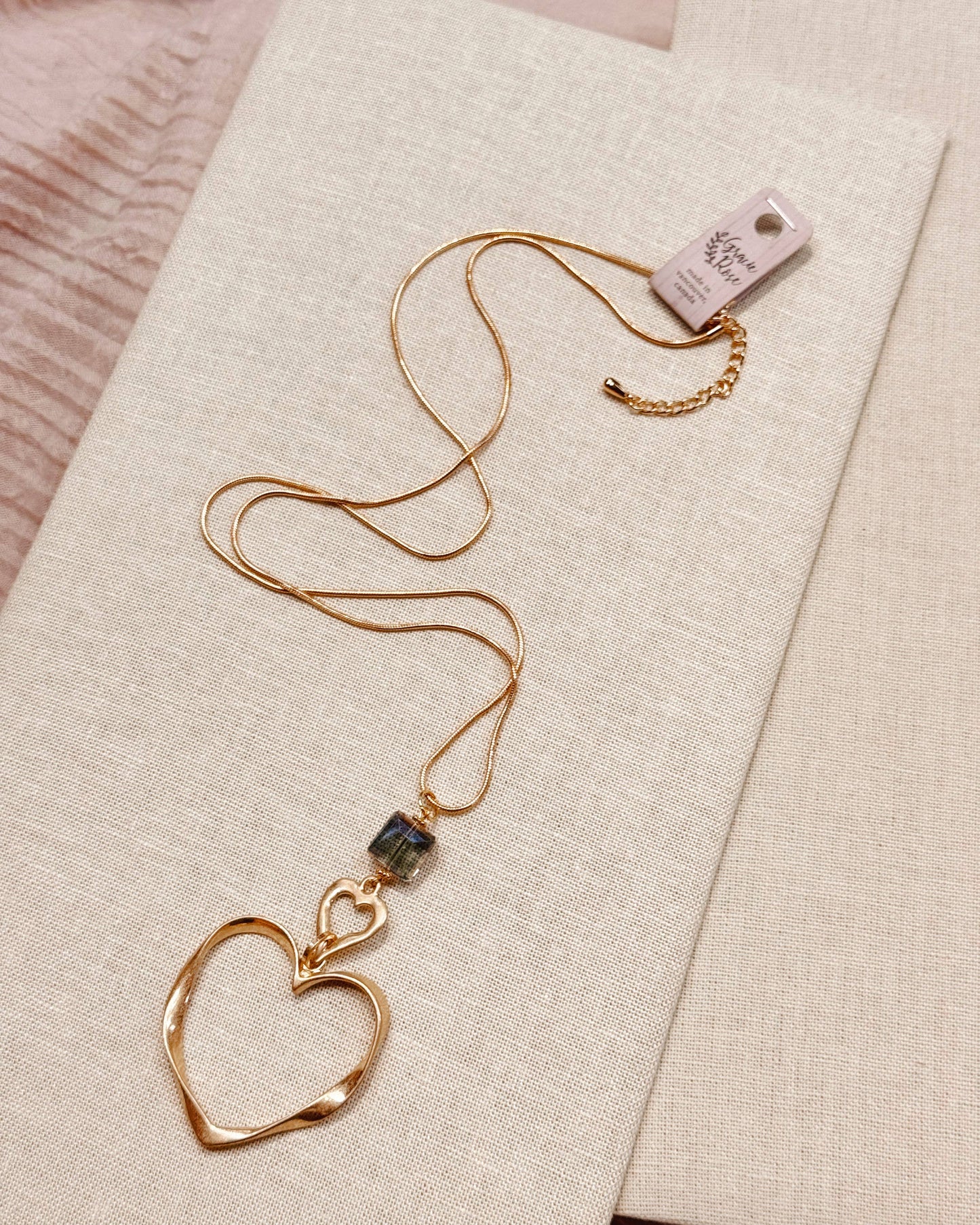 Crystal Large Heart Statement Pendant Necklace
