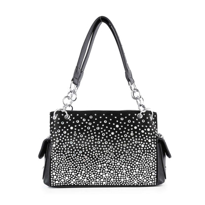 Handbag Express - Glamorous Ombre Rhinestone Patterned Fashion Handbag