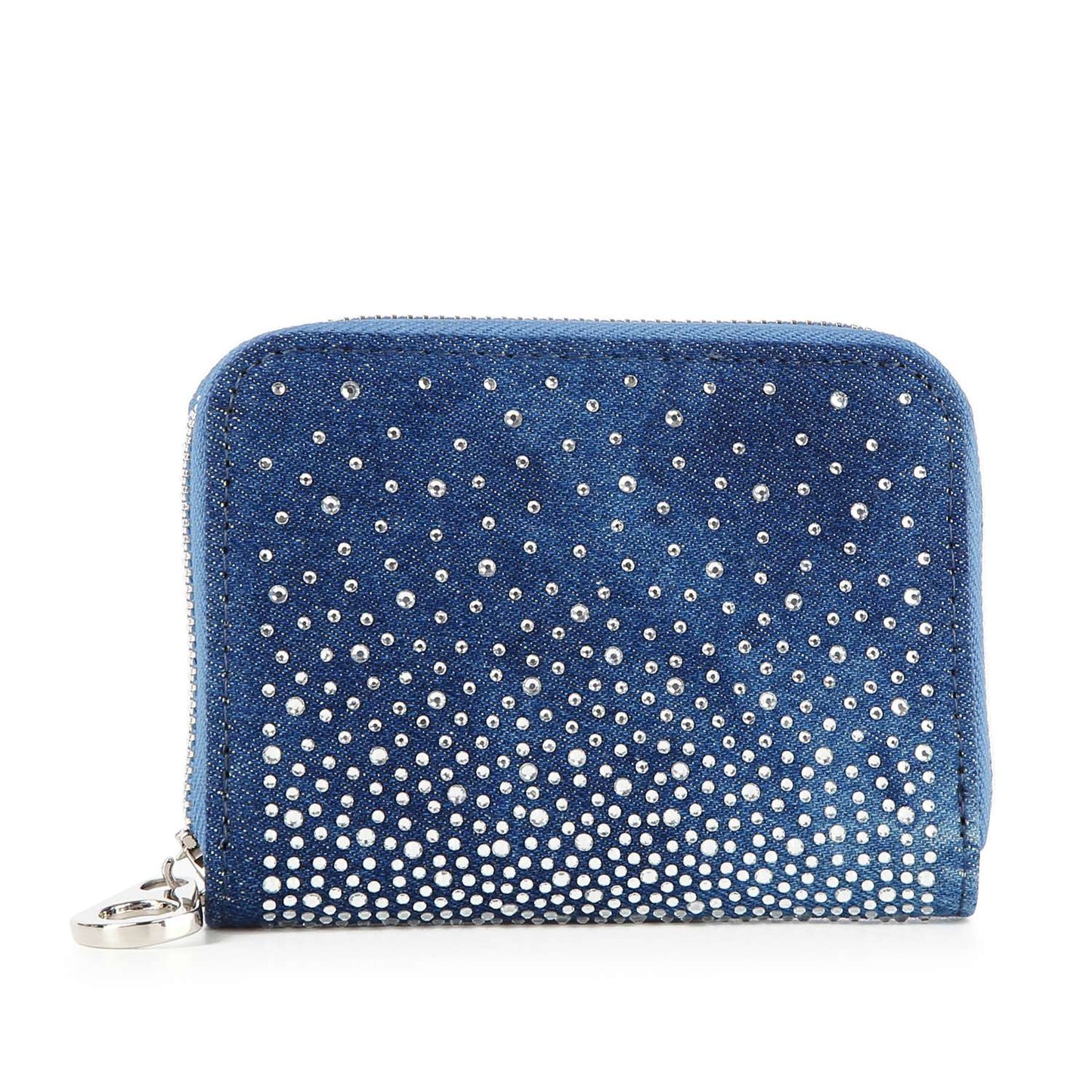 Handbag Express - Rhinestone Ombre Design Petite Zip Around Wallet