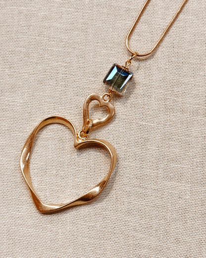 Crystal Large Heart Statement Pendant Necklace