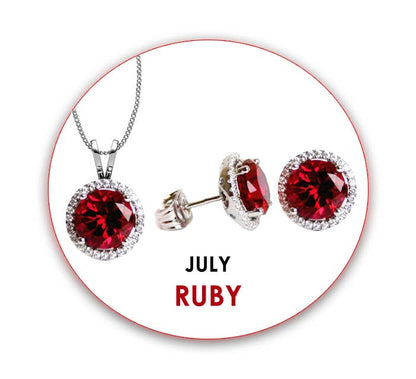 Swarovski CZ Pendant & Earrings Set: January