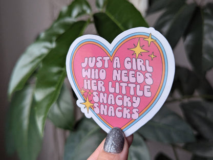 Sticky Moods - Just a girl who needs her little snacky snacks vinyl sticker