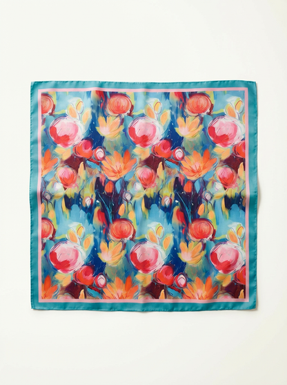 Maribel – Spring/Summer Silk-Feel Floral Square Scarf