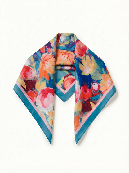 Maribel – Spring/Summer Silk-Feel Floral Square Scarf