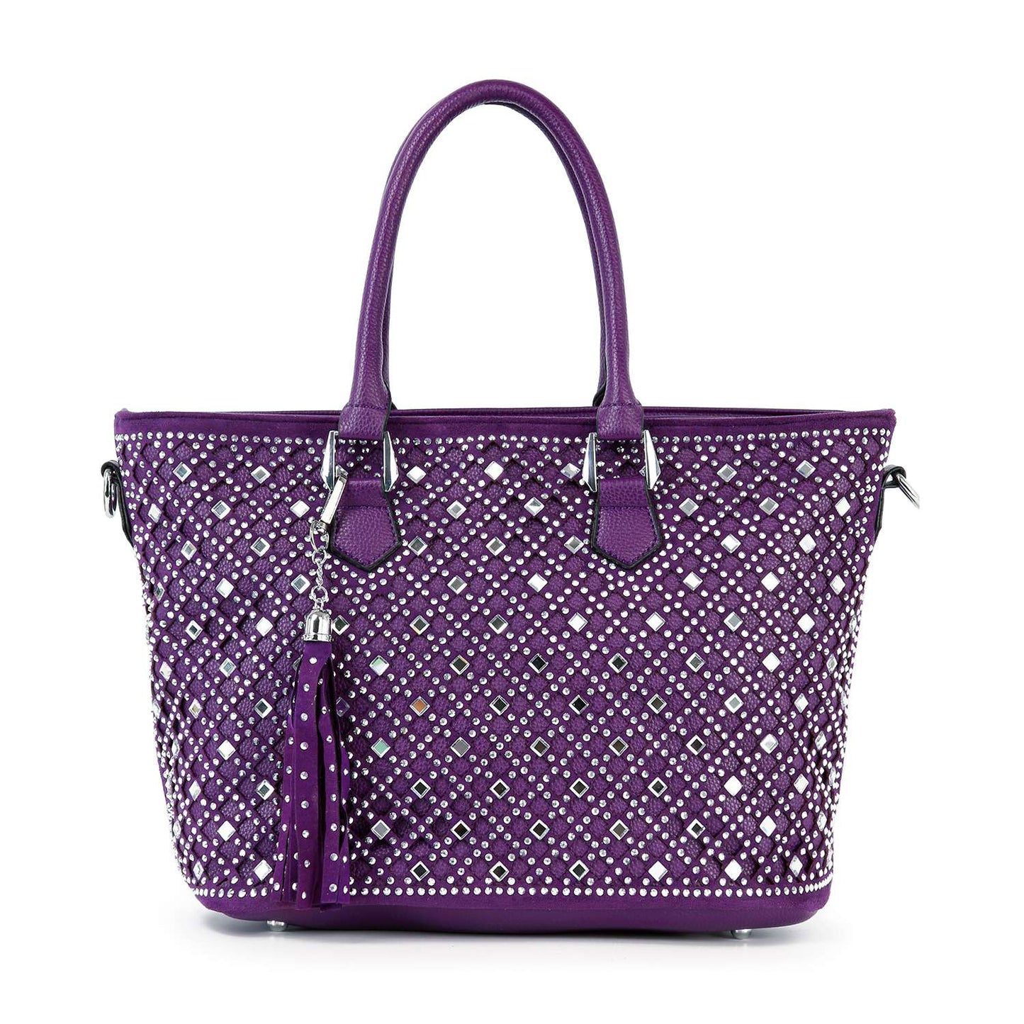 Handbag Express - Dazzling Rhinestone Shopper Style Tote