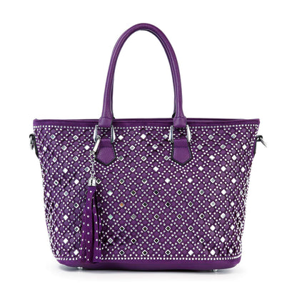 Handbag Express - Dazzling Rhinestone Shopper Style Tote