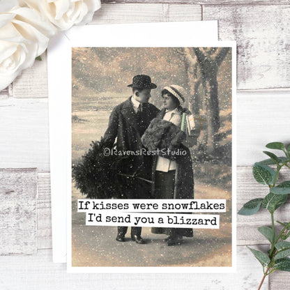 Raven's Rest Studio - If Kisses Were Snowflakes I'd Send You a Blizzard. Card.