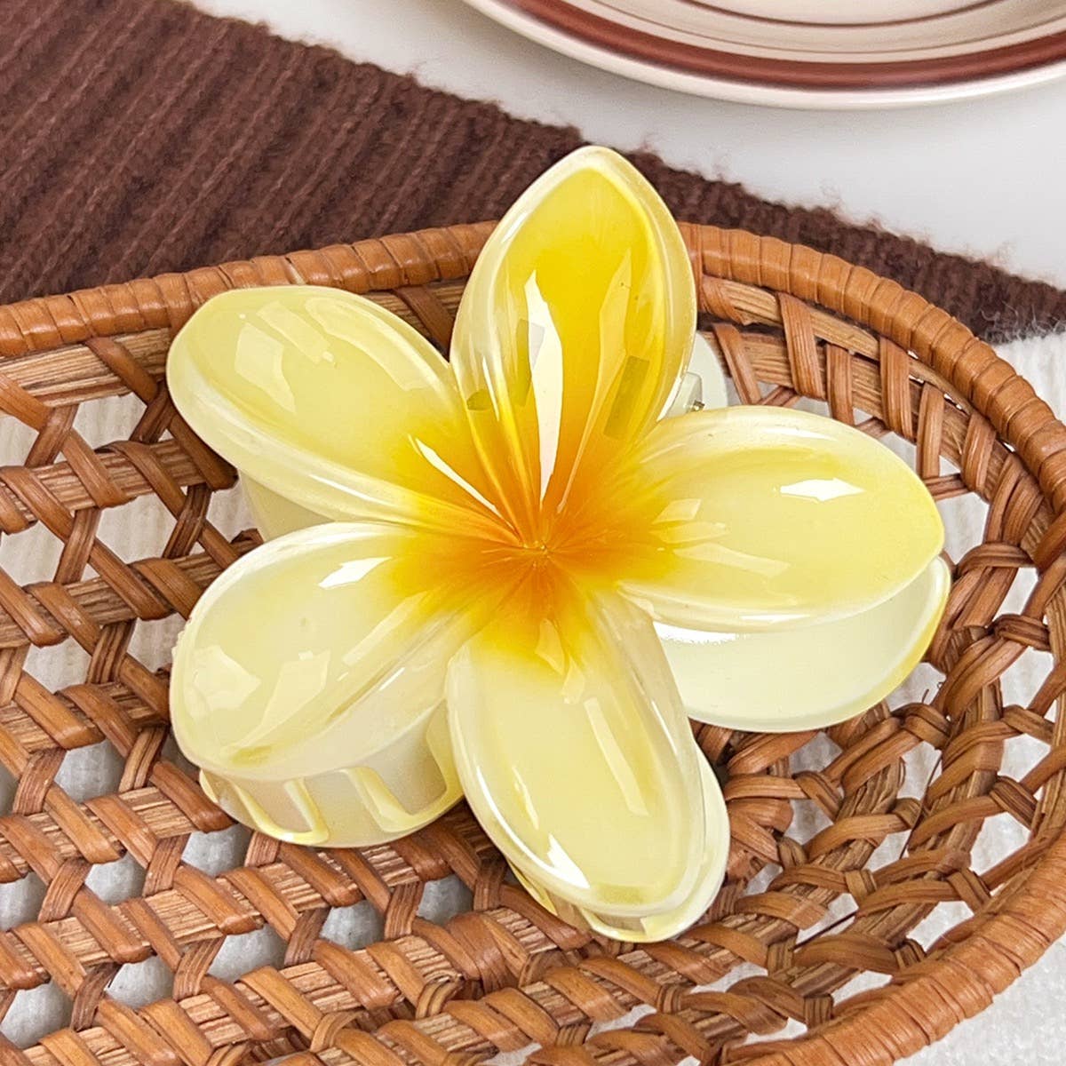 Plumeria hair clip