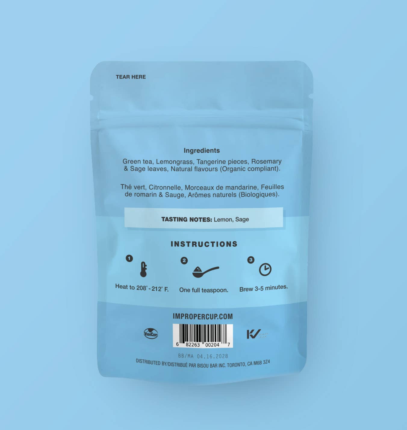Improper Co. (No duties | Ships from CAN/USA) - Calm the F Down Green tea, 20 Servings, Functional Tea Blend
