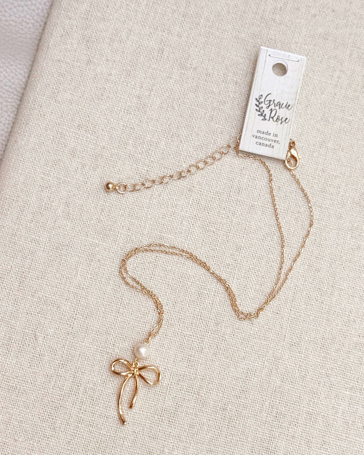 Bow Pearl Pendant Necklace – Gold, Rose Gold & Silver 83377