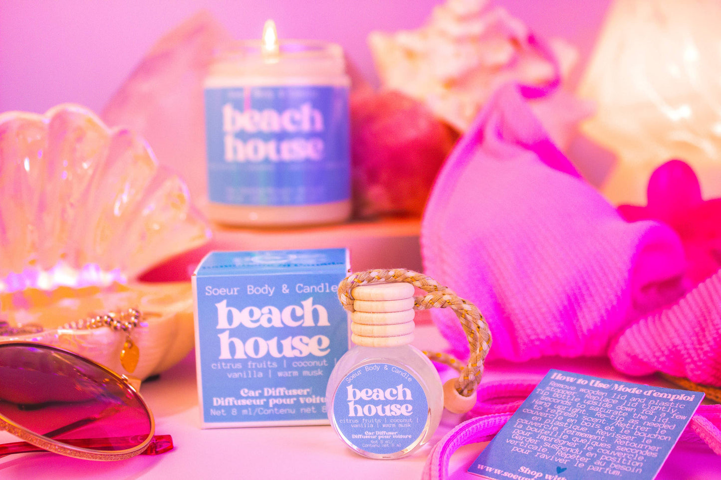 Soeur Body and Candle - Beach House Car Diffuser