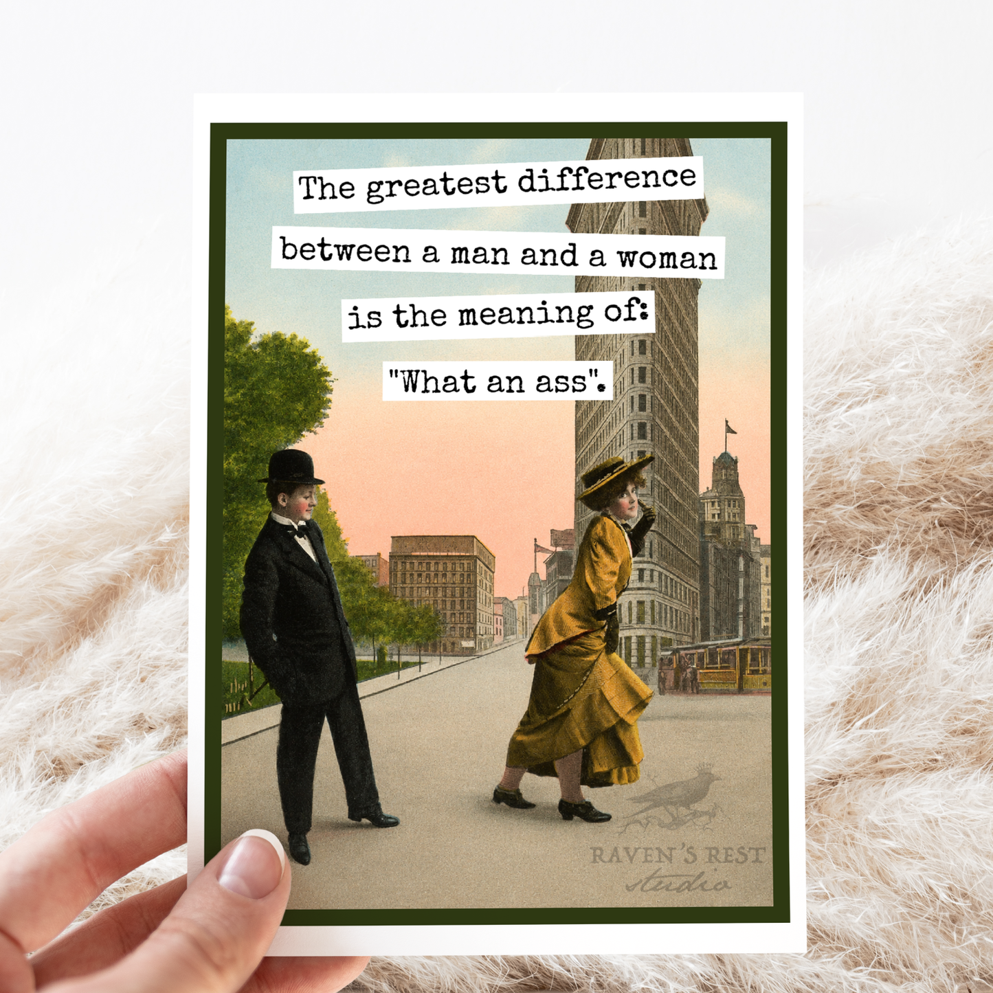 Raven's Rest Studio - Greeting Card. The Meaning of "What an Ass"...