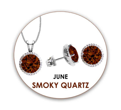 Swarovski CZ Pendant & Earrings Set: January