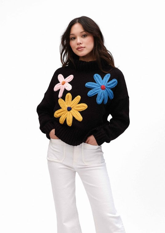 Flower Turtleneck Sweater SALE