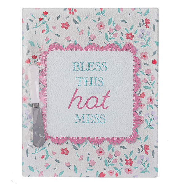 Cheeky Message Cutting Board with SpreaderSet
