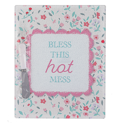 Cheeky Message Cutting Board with SpreaderSet