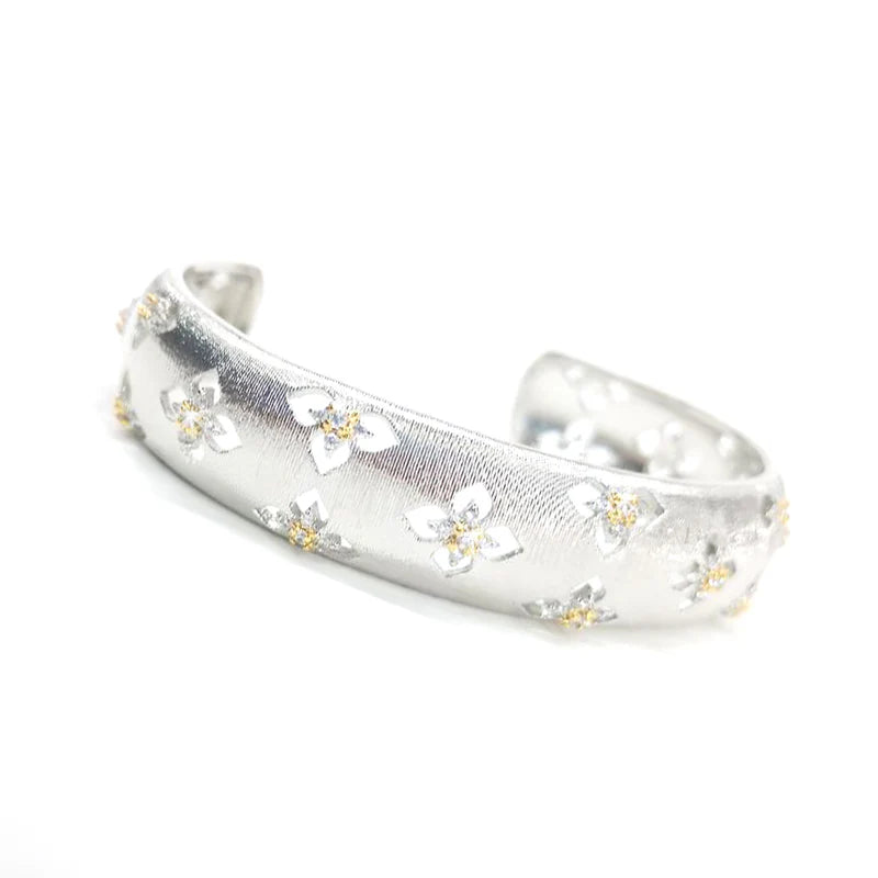 Silver Gold Flower Bracelet