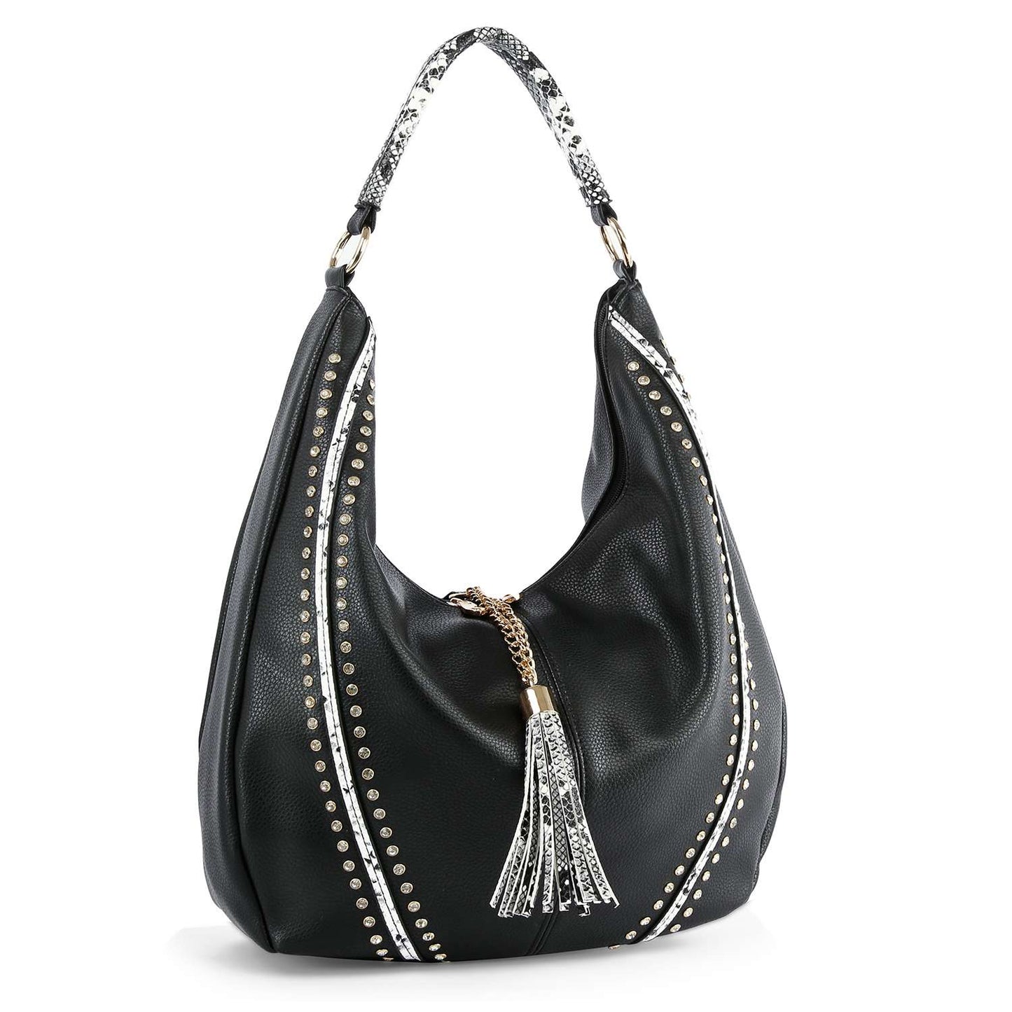 Handbag Express - Tassel Accented Hobo Handbag