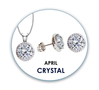 Swarovski CZ Pendant & Earrings Set: January