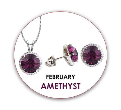 Swarovski CZ Pendant & Earrings Set: September