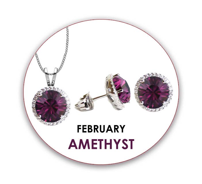 Swarovski CZ Pendant & Earrings Set: October