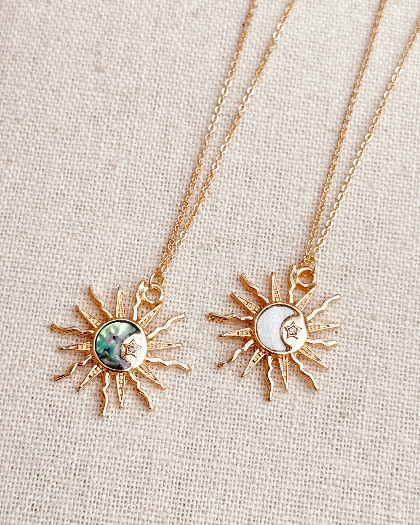 Gracie Rose Designs - Sun, Moon, Stars Shell Charm Necklace