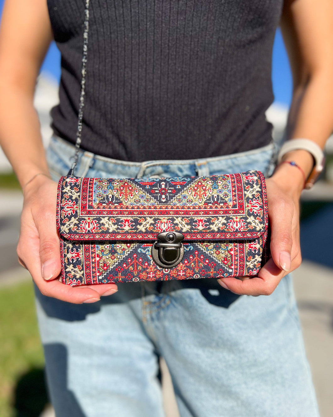 Red & Blue Turkish Crossbody Bag