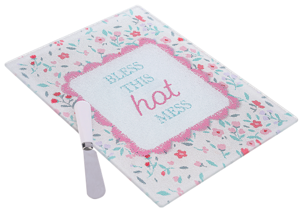 Cheeky Message Cutting Board with SpreaderSet